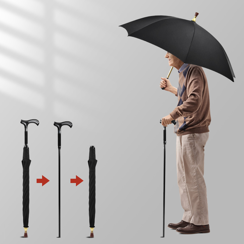 Walking Cane Umbrella 2-in-1 Windproof
