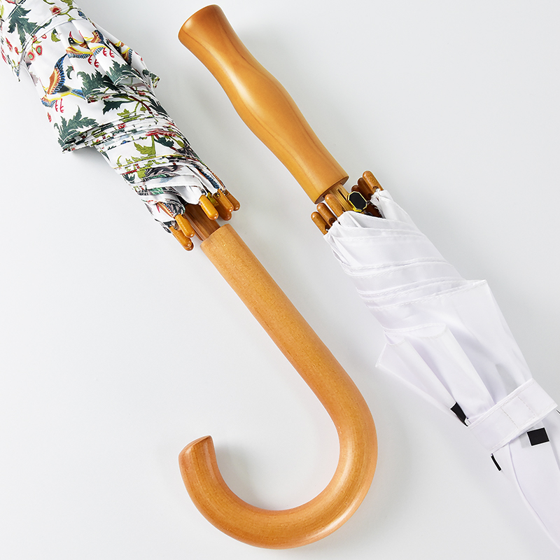 Custom wooden handle umbrella