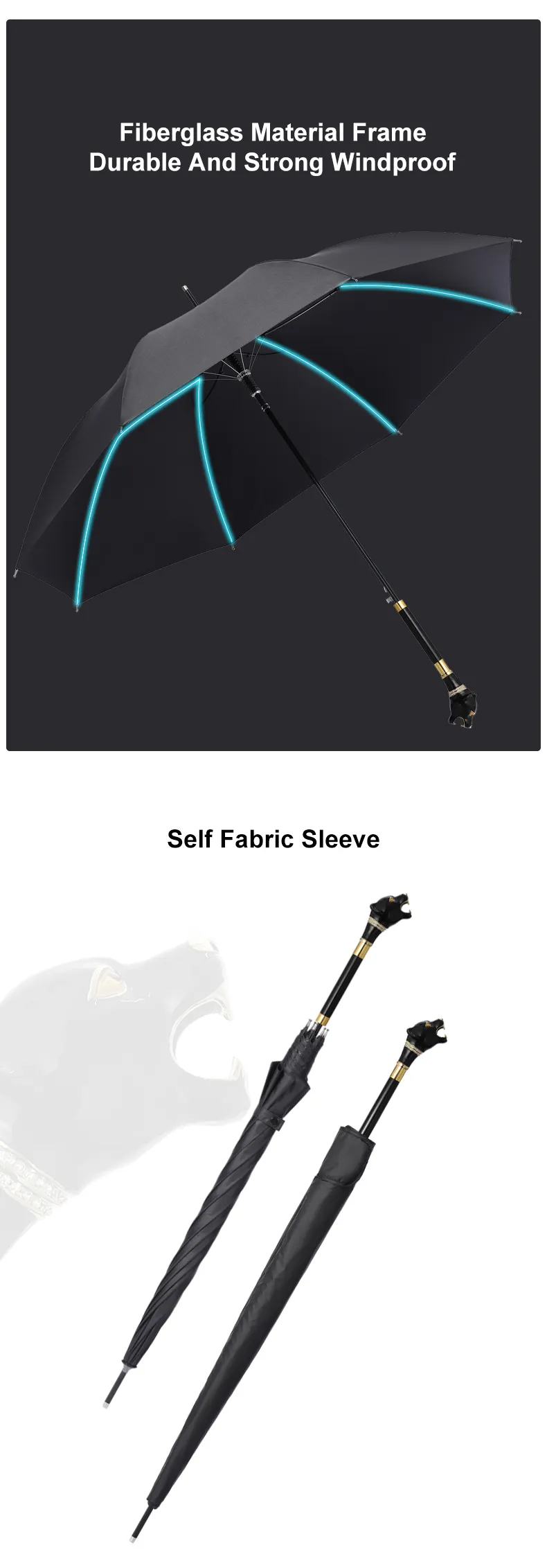Windproof Animal Head luxury Umbrella