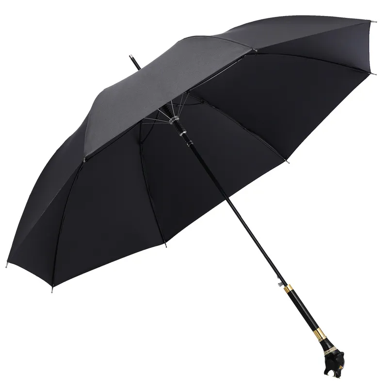 Animal Head Shape Handle Straight Windproof Umbrella