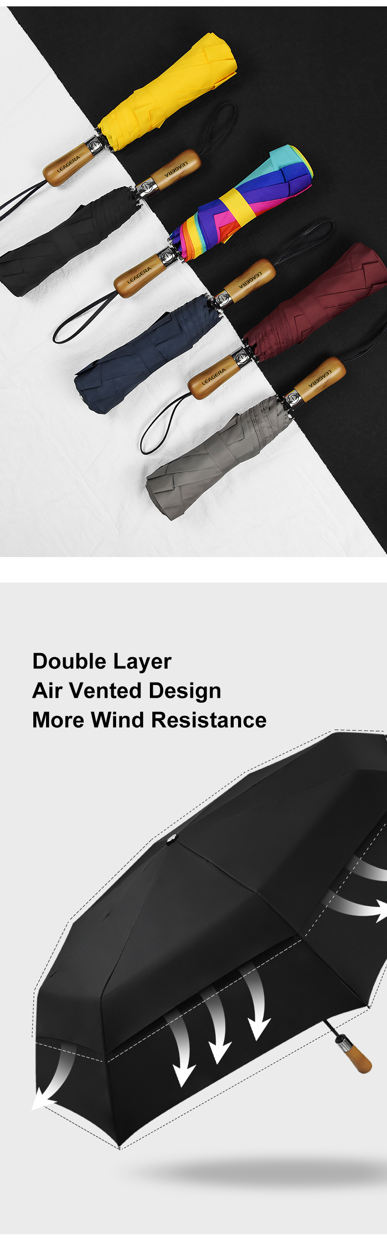 double layer golf umbrella