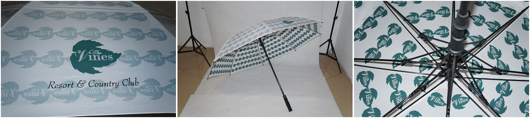 Custom Order — USA — 30-inch Double-Layer Fiberglass-Ribbed Golf Umbrella — Actual Product Photos