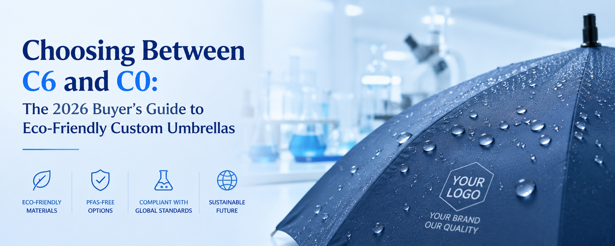 PFAS-Free custom umbrellas bulk order undergoing strict quality inspection before global shipping