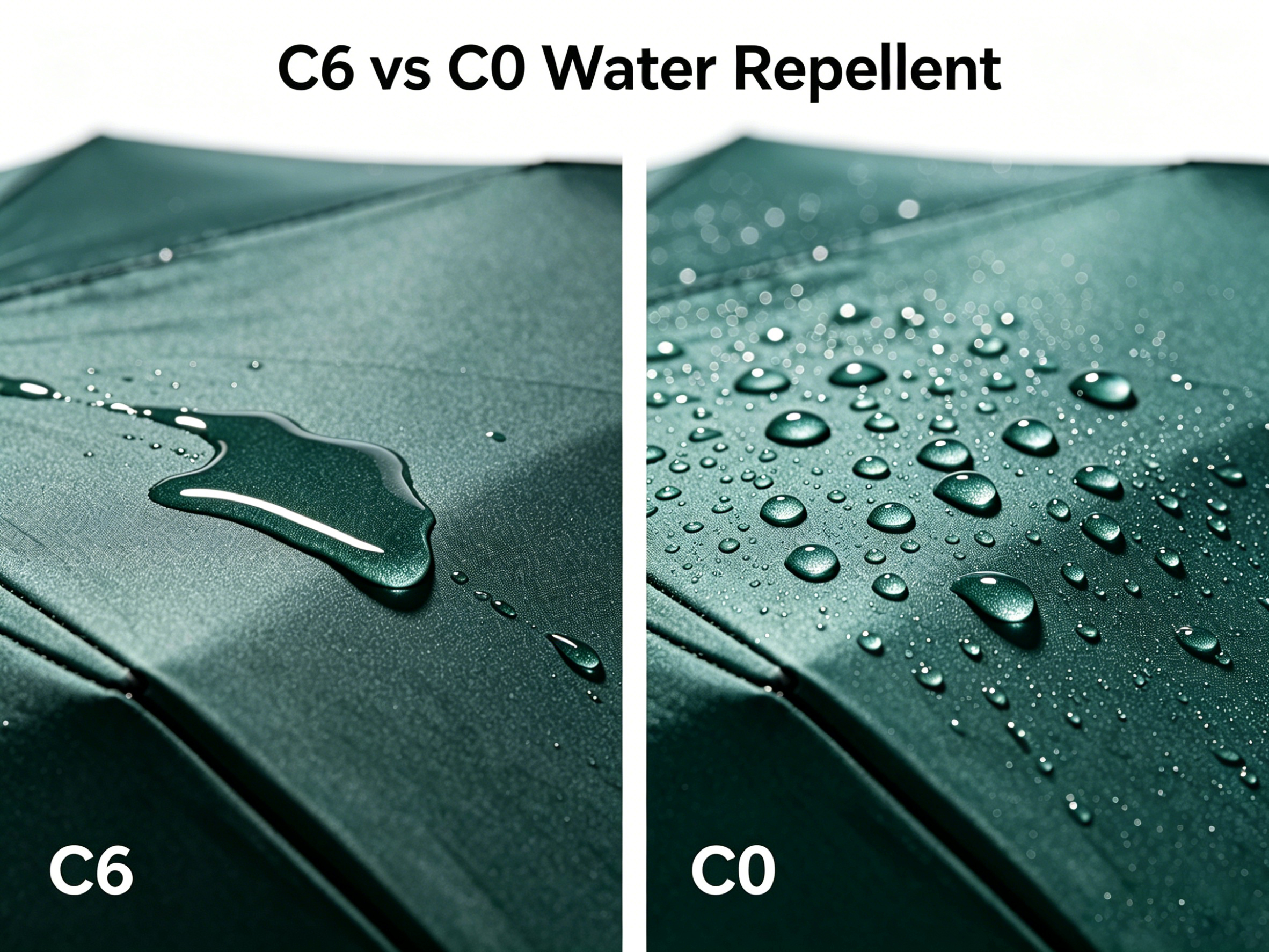 Performance comparison: C6 vs C0 water repellent coating on custom umbrellas