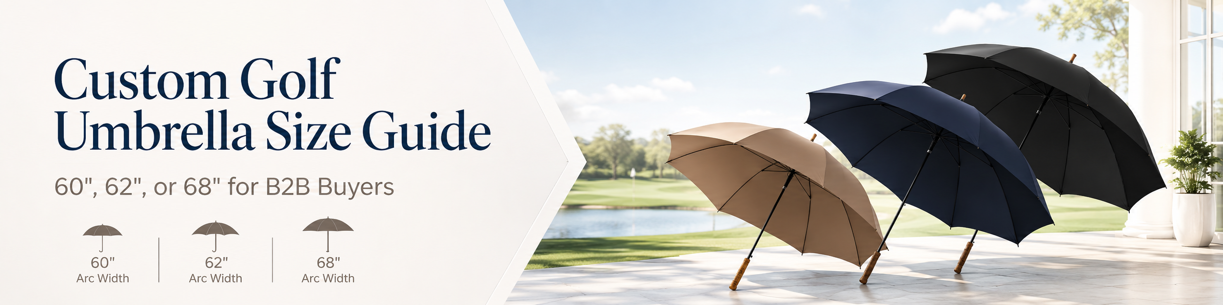 Custom Golf Umbrella Size Guide: 60", 62", or 68" for B2B Buyers