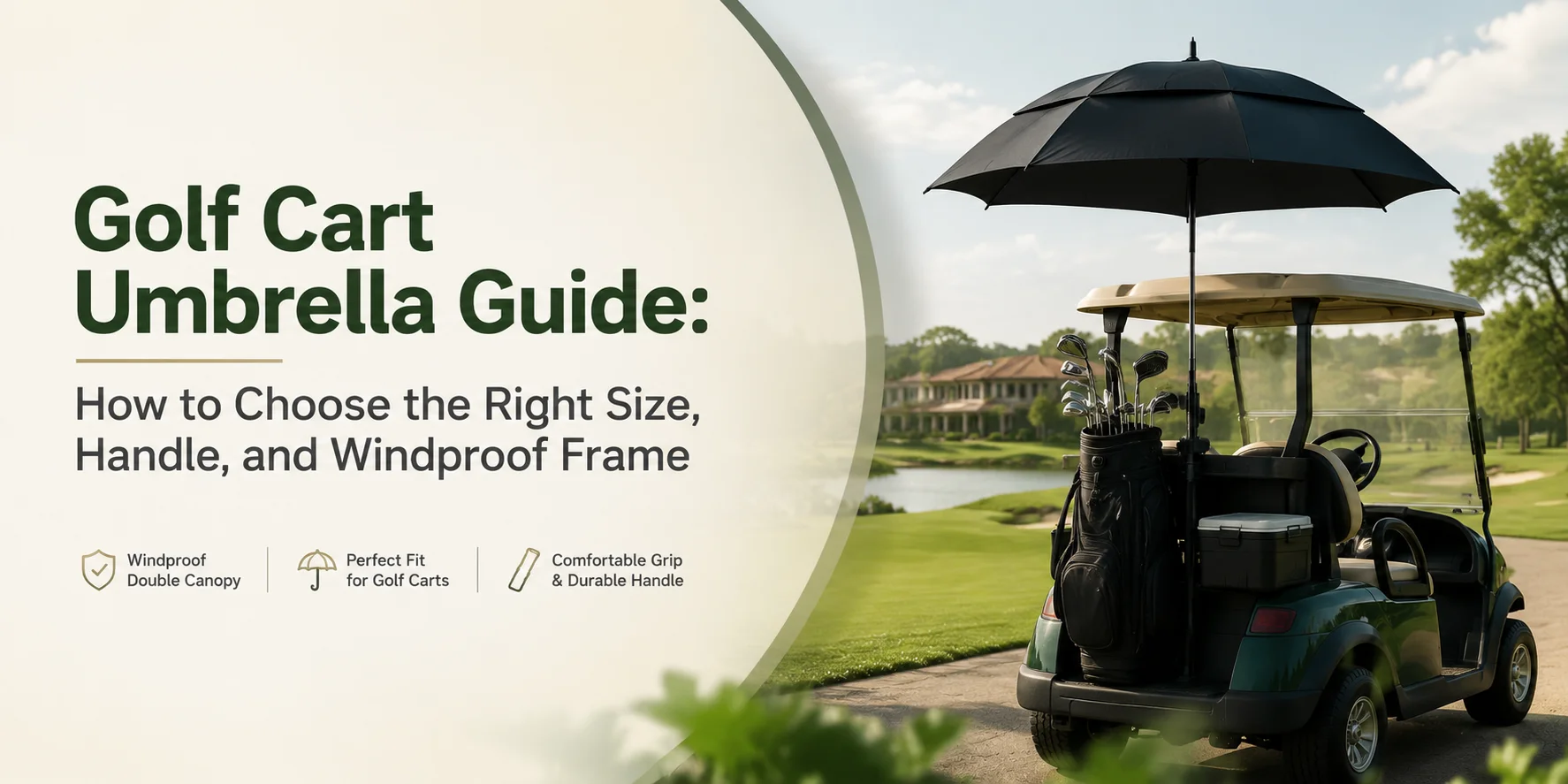 Golf Cart Umbrella Guide: How to Choose the Right Size, Handle, and Windproof Frame