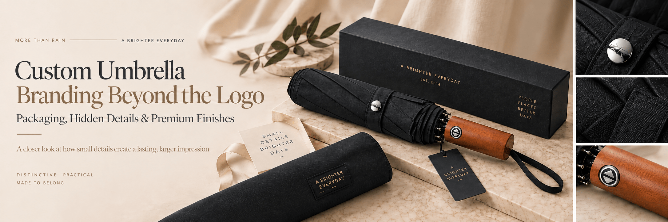 Custom Umbrella Branding Beyond the Logo Packaging, Hidden Details & Premium Finishes